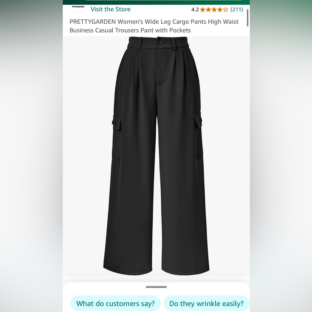 PRETTYGARDEN Women's Wide Leg Cargo Pants High WaistTrousers Pant with Pockets